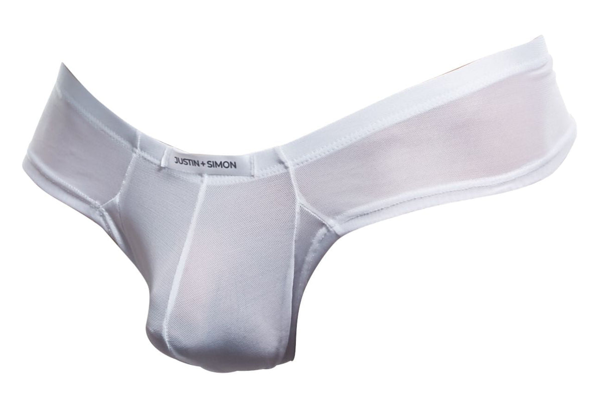 JUSTIN+SIMON Cheek Briefs - White Mesh