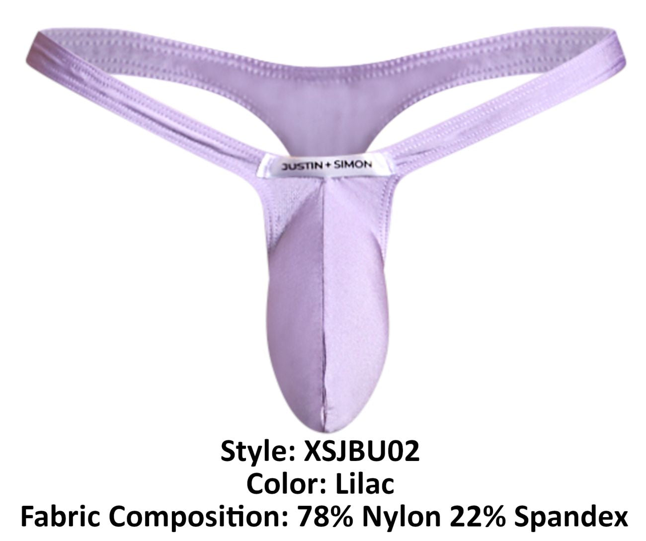 JUSTIN+SIMON Men's Underwear XSJBU02 Bulge Thongs Color Lilac