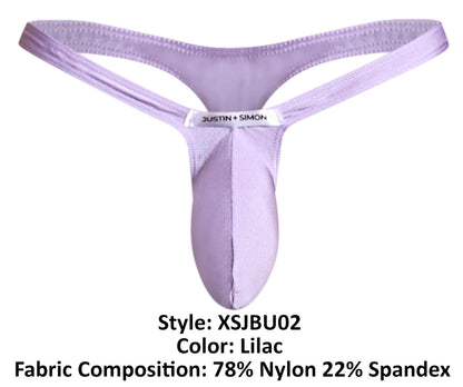 JUSTIN+SIMON Men's Underwear XSJBU02 Bulge Thongs Color Lilac