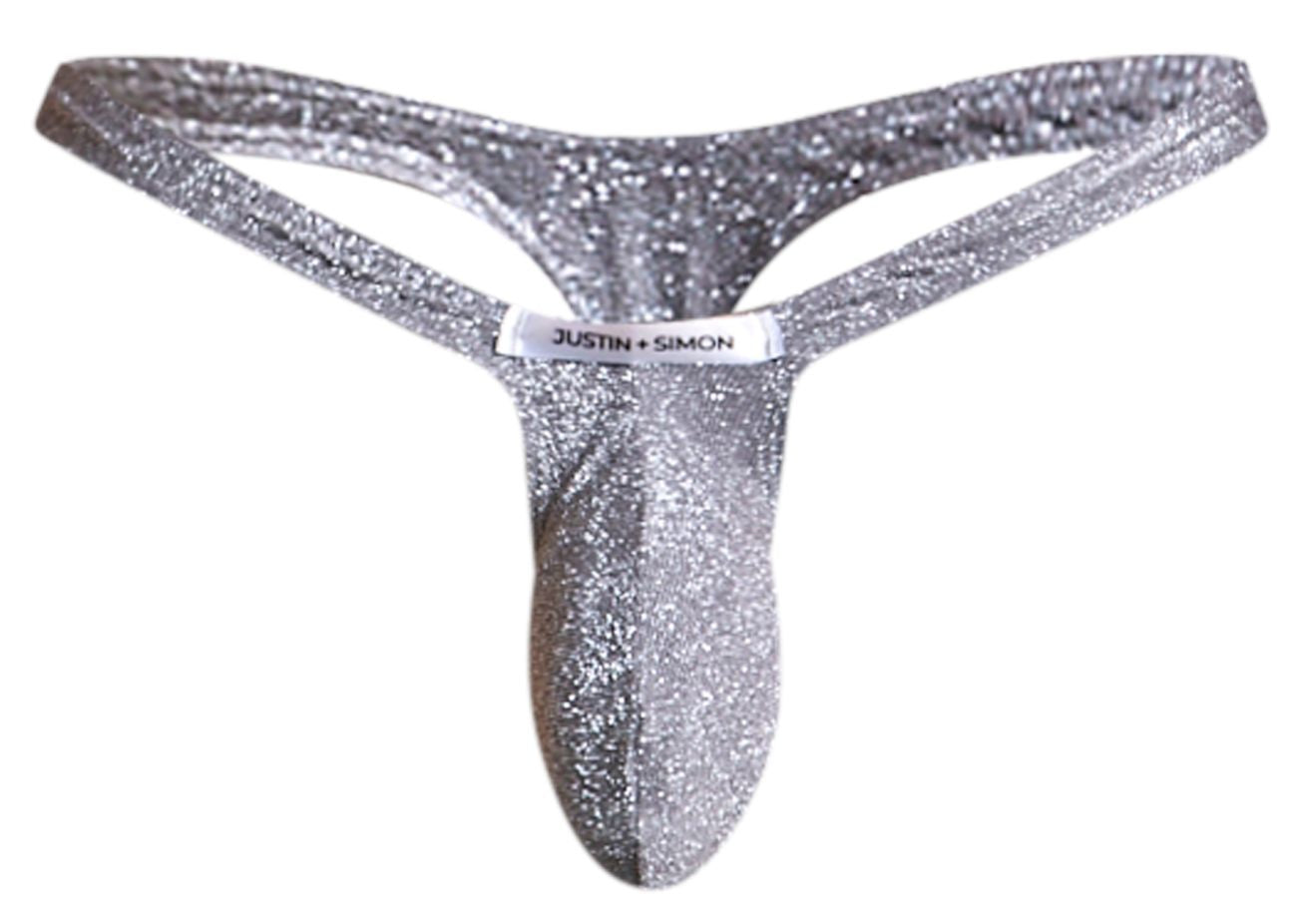 JUSTIN+SIMON Men's Underwear XSJBU02 Bulge Thongs Color Lurex Gray