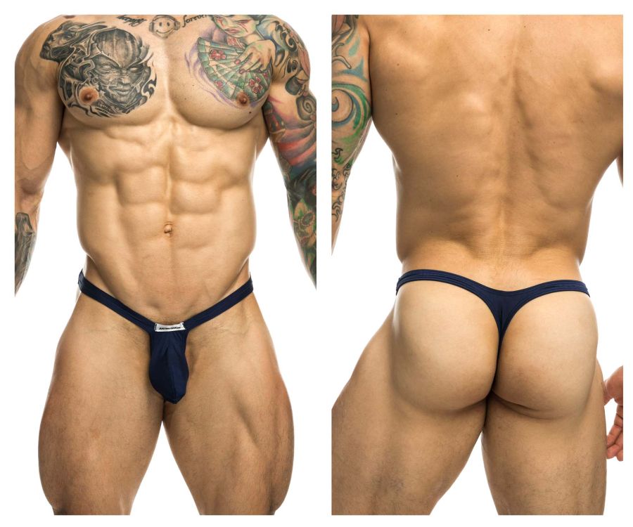 JUSTIN+SIMON Men's Underwear XSJBU02 Bulge Thongs Color Navy