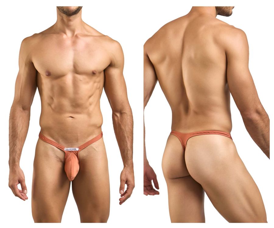 JUSTIN+SIMON Men's Underwear XSJBU02 Bulge Thongs Color Ochre