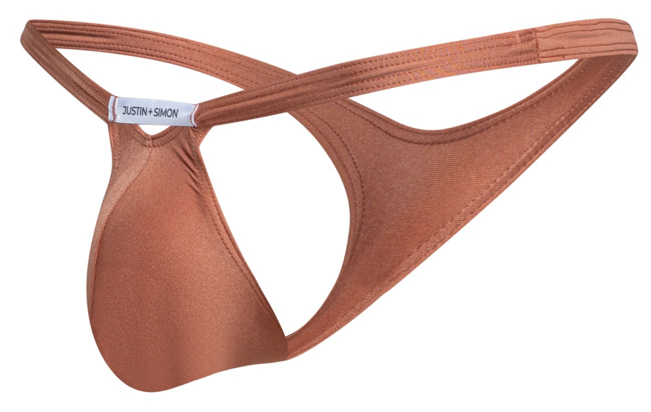 JUSTIN+SIMON Men's Underwear XSJBU02 Bulge Thongs Color Ochre