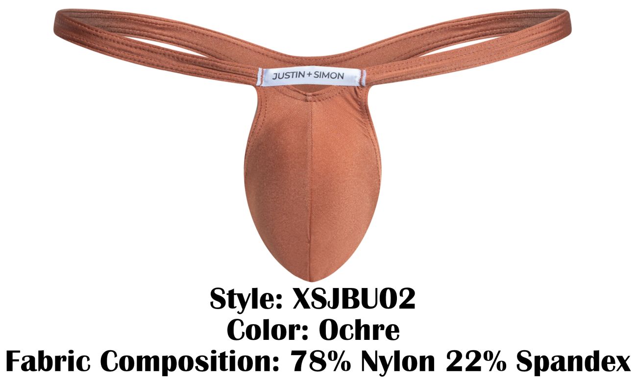JUSTIN+SIMON Men's Underwear XSJBU02 Bulge Thongs Color Ochre