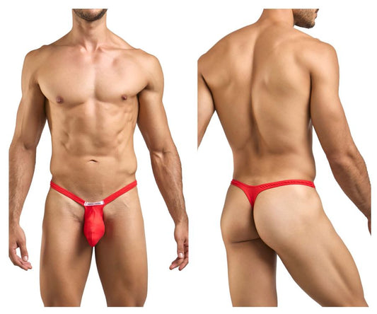 JUSTIN+SIMON Men's Underwear XSJBU02 Bulge Thongs Color Peach Red