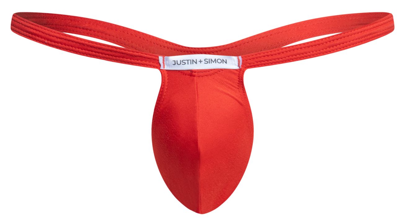 JUSTIN+SIMON Men's Underwear XSJBU02 Bulge Thongs Color Peach Red