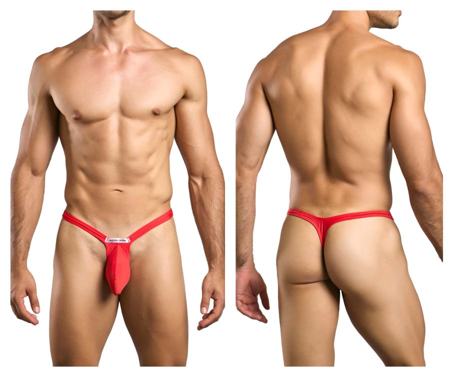 JUSTIN+SIMON Men's Underwear XSJBU02 Bulge Thongs Color Red