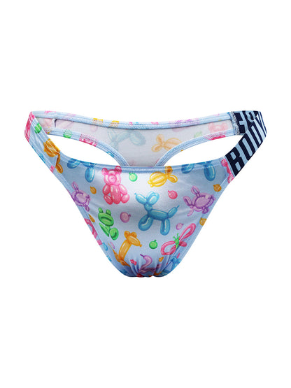 Luxe Satin Logo Strap Thong