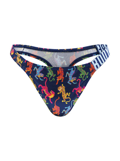 Luxe Satin Logo Strap Thong