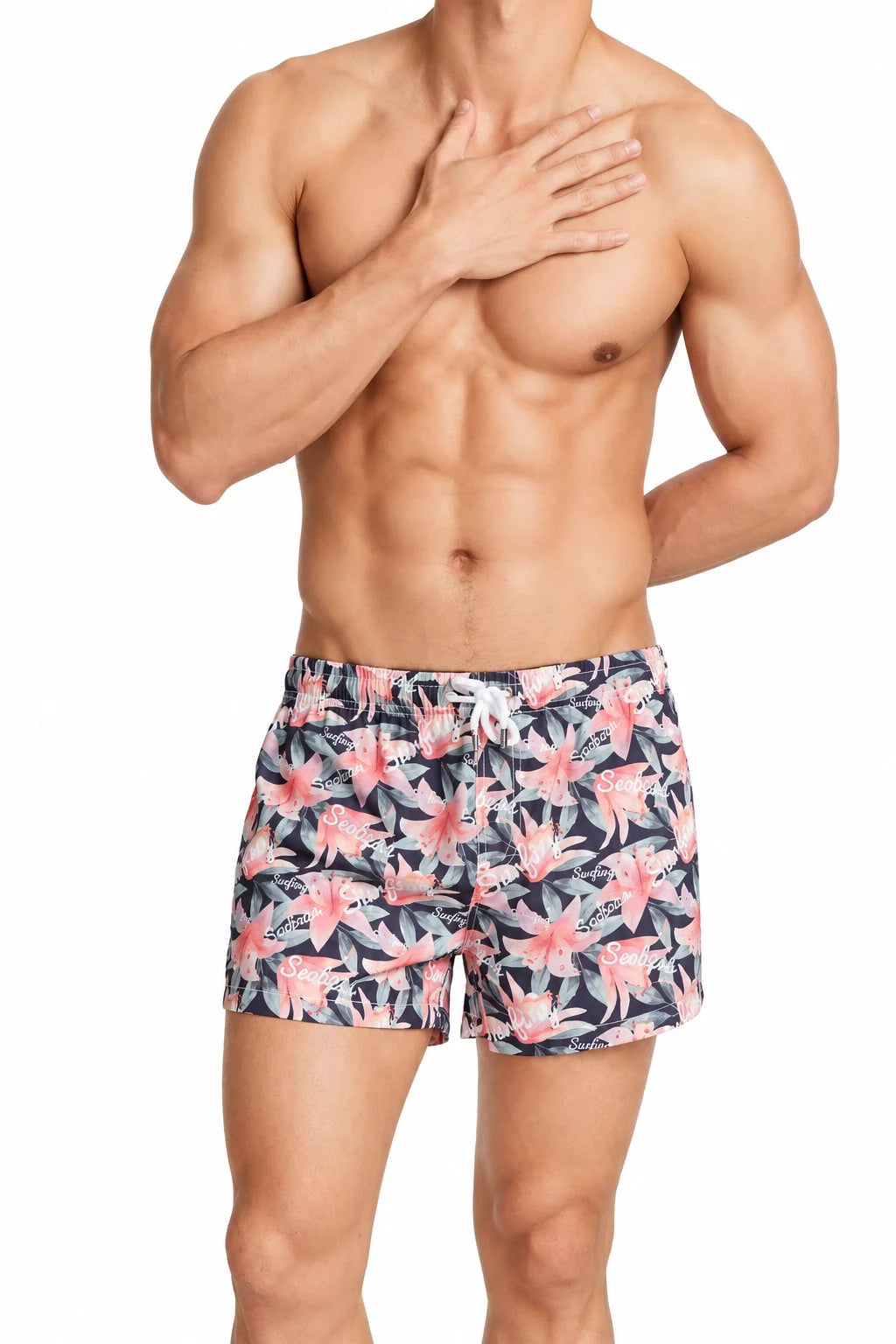 Men’s Printed Beach Shorts - Casual & Comfortable Sleepwear - front view