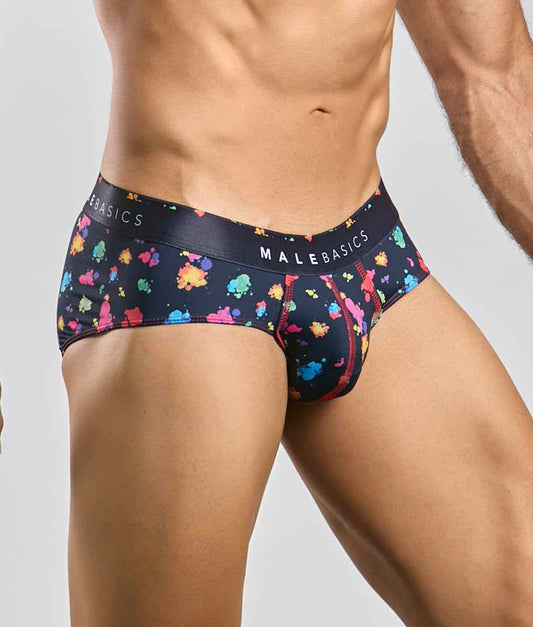 Malebasics New Hipster Brief Black Splash | MEN Brief | Malebasics | OUTFAIR | OUTFAIR