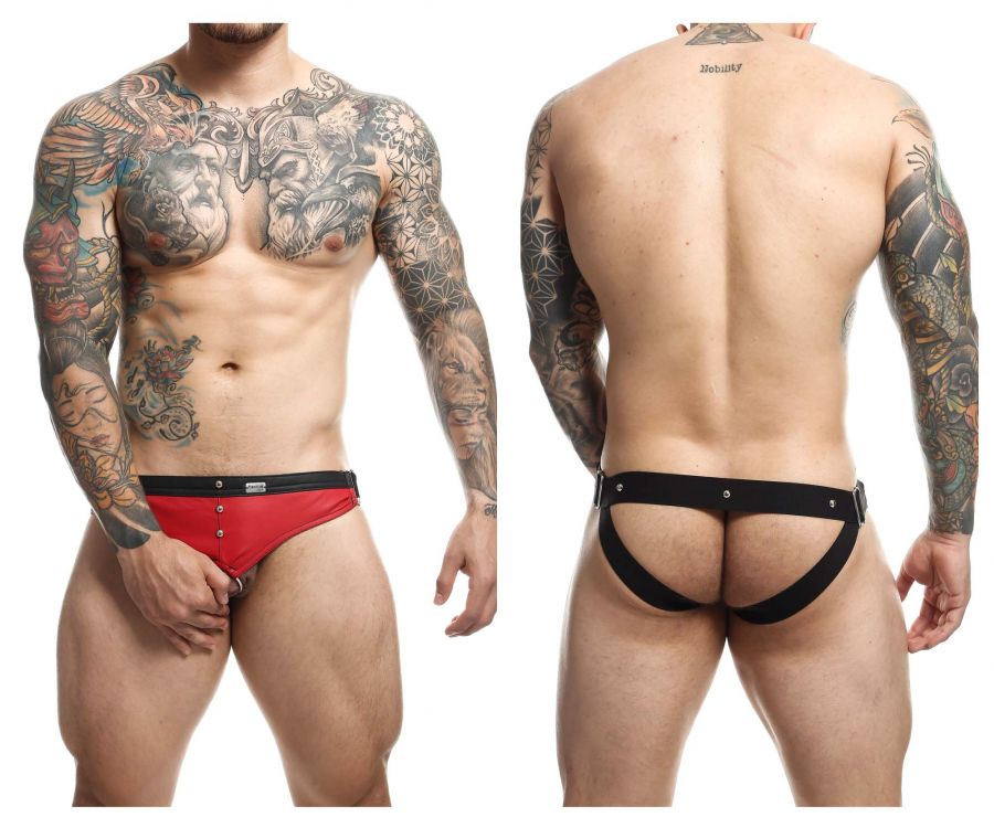 MaleBasics Men's Underwear DMBL01 DNGEON Cockring Jockstrap Color Red
