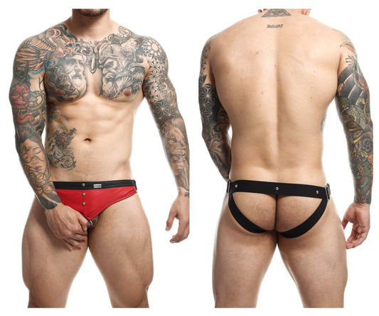 MaleBasics Men's Underwear DMBL01 DNGEON Cockring Jockstrap Color Red