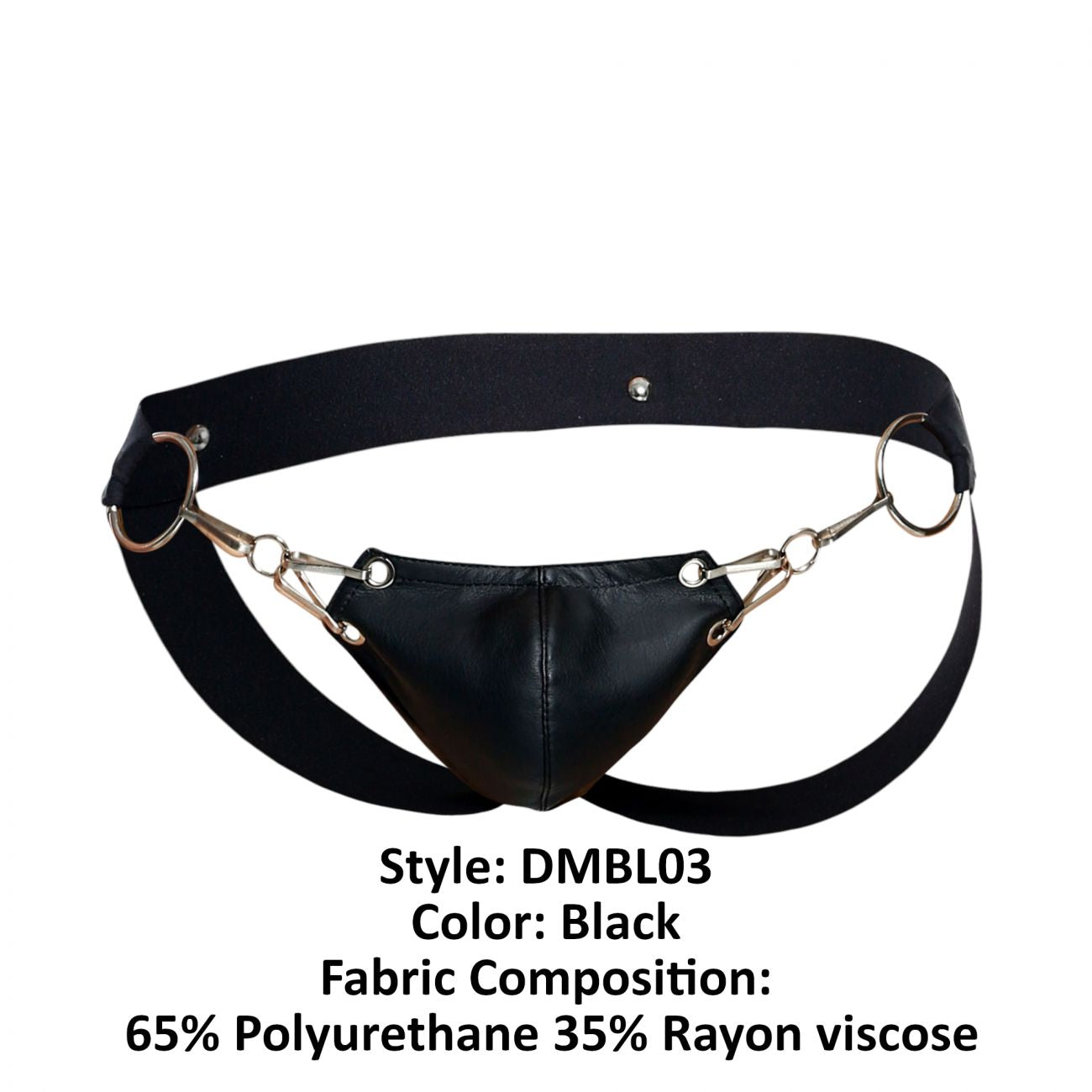 MaleBasics Men's Underwear DMBL03 DNGEON Snap Jockstrap Color Black
