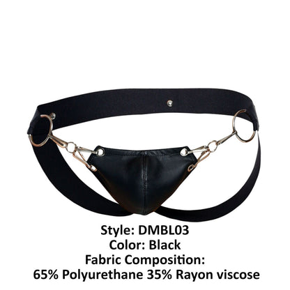 MaleBasics Men's Underwear DMBL03 DNGEON Snap Jockstrap Color Black