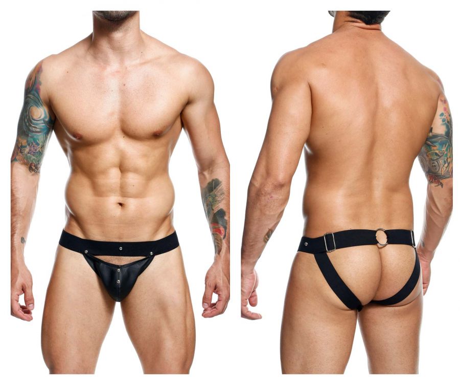MaleBasics Men's Underwear DMBL04 DNGEON Peakaboo Jockstrap Color Black