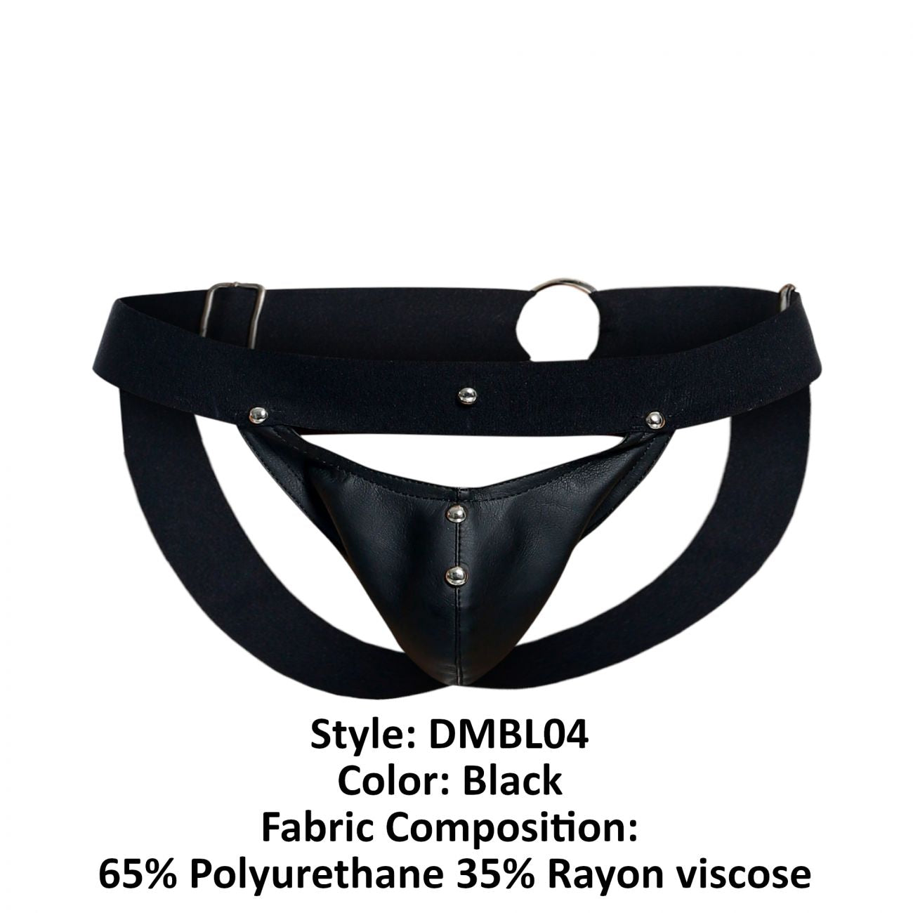 MaleBasics Men's Underwear DMBL04 DNGEON Peakaboo Jockstrap Color Black
