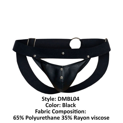 MaleBasics Men's Underwear DMBL04 DNGEON Peakaboo Jockstrap Color Black