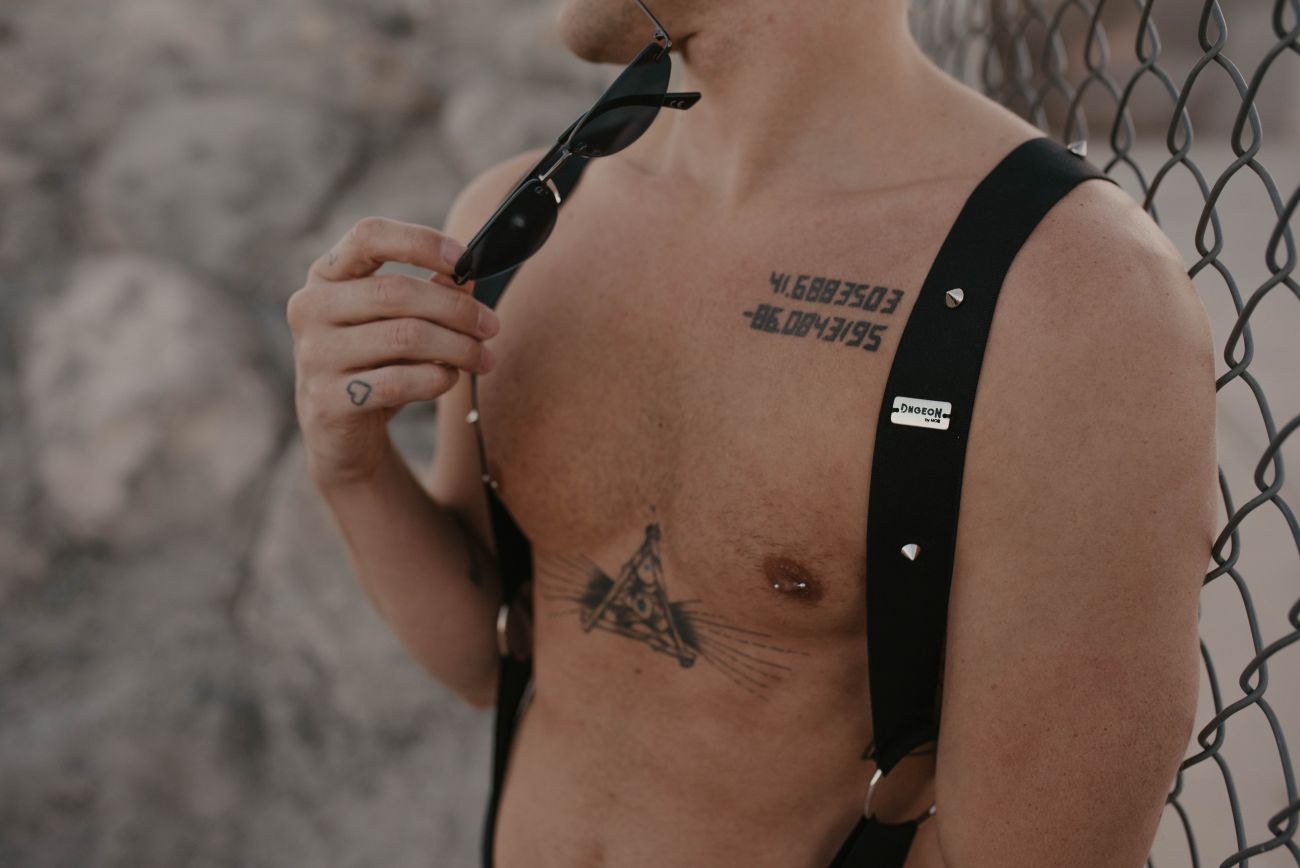MaleBasics Men's Underwear DMBL05 DNGEON Crossback Harness Color Black