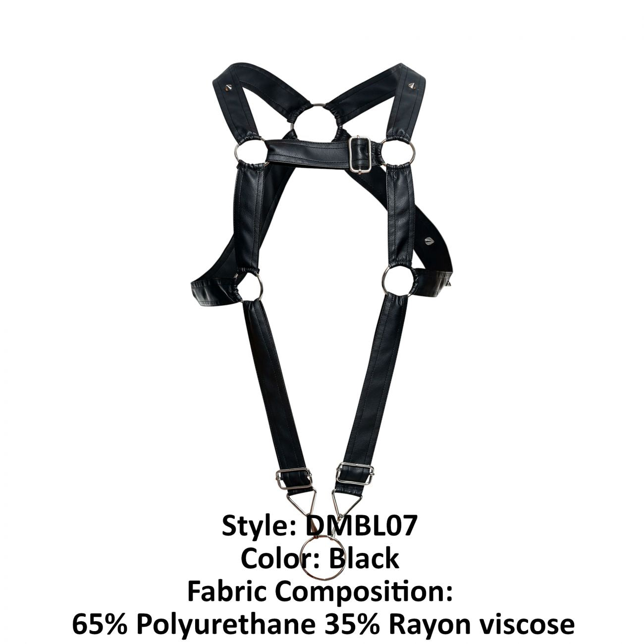 MaleBasics Men's Underwear DMBL07 DNGEON Cross Cockring Harness Color Black
