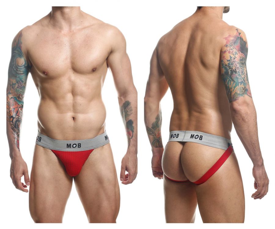 MaleBasics Men's Underwear MBL107 MOB Classic Fetish Jock 3 Inches Jockstrap Color Red