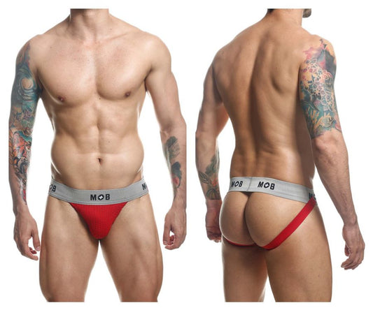 MaleBasics Men's Underwear MBL107 MOB Classic Fetish Jock 3 Inches Jockstrap Color Red