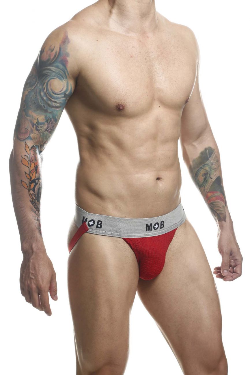 MaleBasics Men's Underwear MBL107 MOB Classic Fetish Jock 3 Inches Jockstrap Color Red