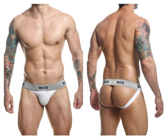 MaleBasics Men's Underwear MBL107 MOB Classic Fetish Jock 3 Inches Jockstrap Color White