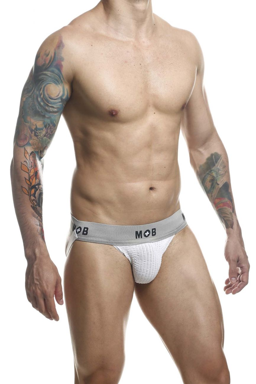 MaleBasics Men's Underwear MBL107 MOB Classic Fetish Jock 3 Inches Jockstrap Color White