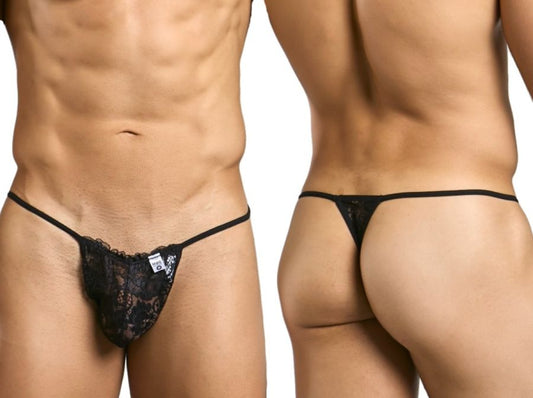 MaleBasics Men's Underwear MBL27 Lace Thongs Color Black