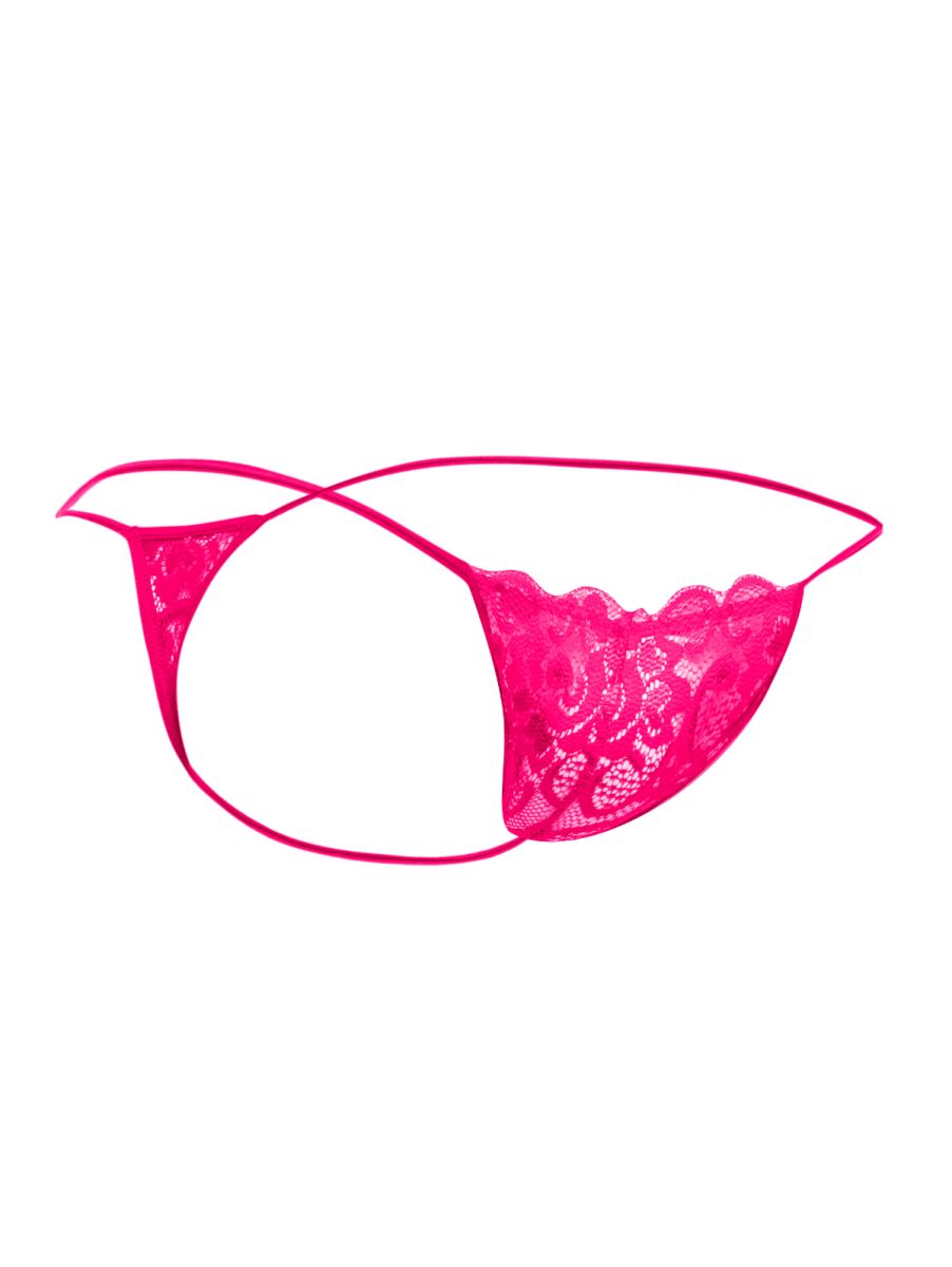 MaleBasics Men's Underwear MBL27 Lace Thongs Color Hot Pink