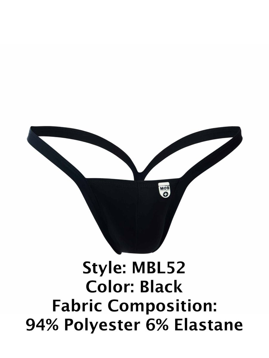 MaleBasics Men's Underwear MBL52 Y Buns Thongs Color Black