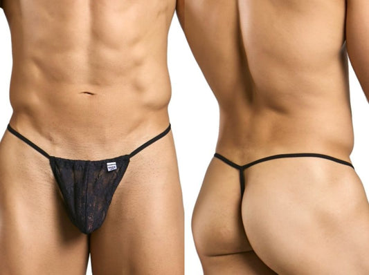 MaleBasics Men's Underwear MBL59 Lace G-String Color Black Lace