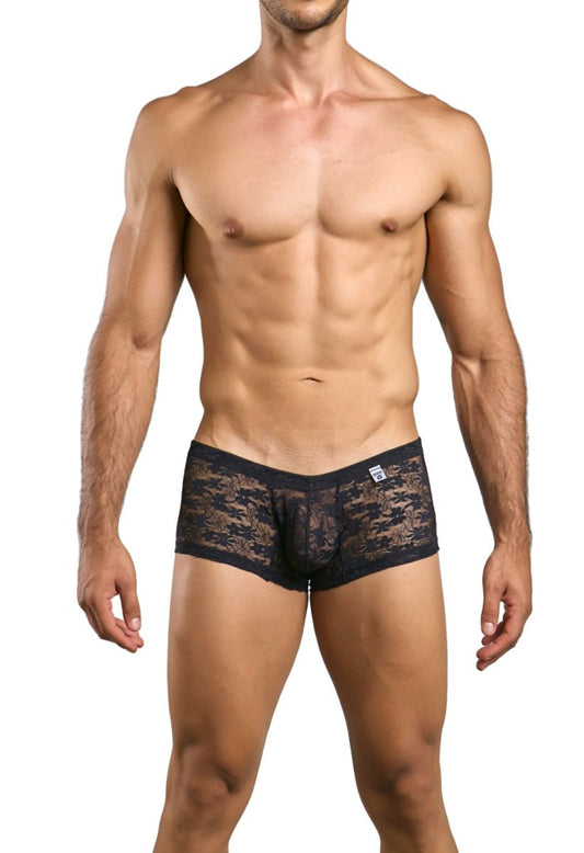 MaleBasics Men's Underwear MBL78 Lace Trunks Color Black Lace