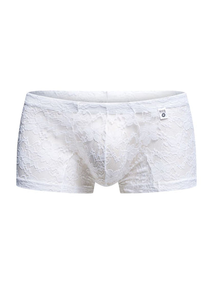 MaleBasics Men's Underwear MBL78 Lace Trunks Color White Lace