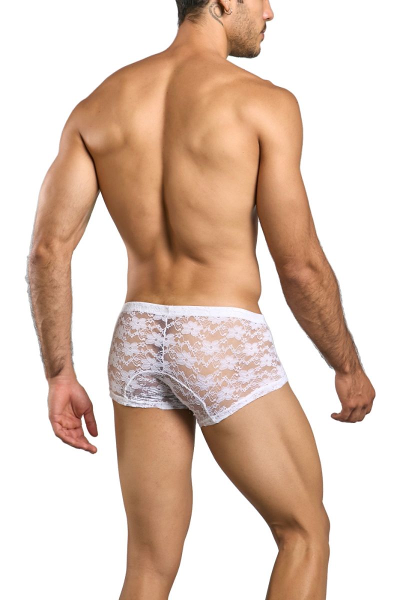 MaleBasics Men's Underwear MBL78 Lace Trunks Color White Lace
