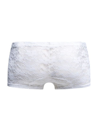 MaleBasics Men's Underwear MBL78 Lace Trunks Color White Lace