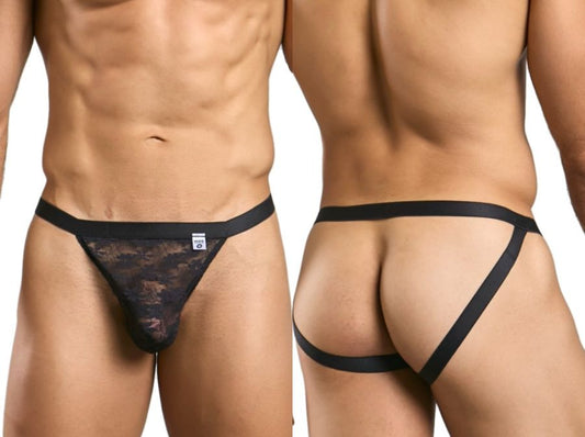 MaleBasics Men's Underwear MBL82 Sexy Jockstrap Color Black Lace