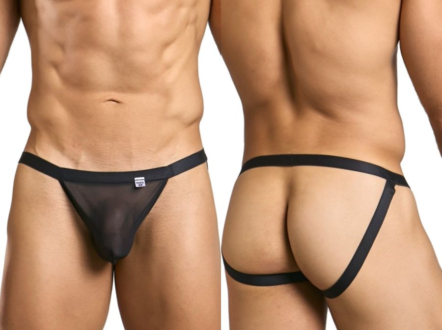 MaleBasics Men's Underwear MBL82 Sexy Jockstrap Color Black Mesh