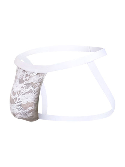 MaleBasics Men's Underwear MBL82 Sexy Jockstrap Color White Lace