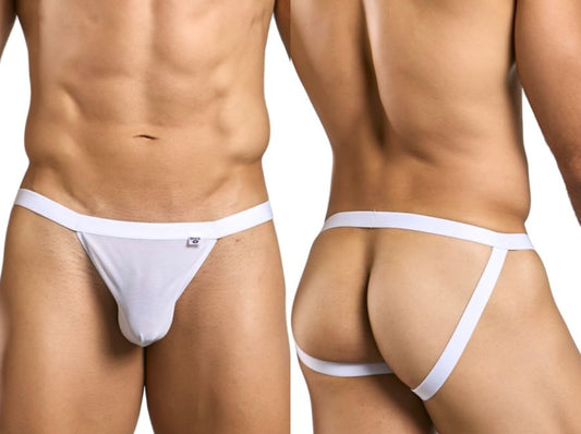 MaleBasics Men's Underwear MBL82 Sexy Jockstrap Color White Mesh