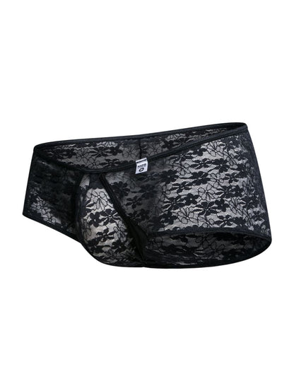 MaleBasics Men's Underwear MBL83 Loop Cheeky Trunks Color Black Lace