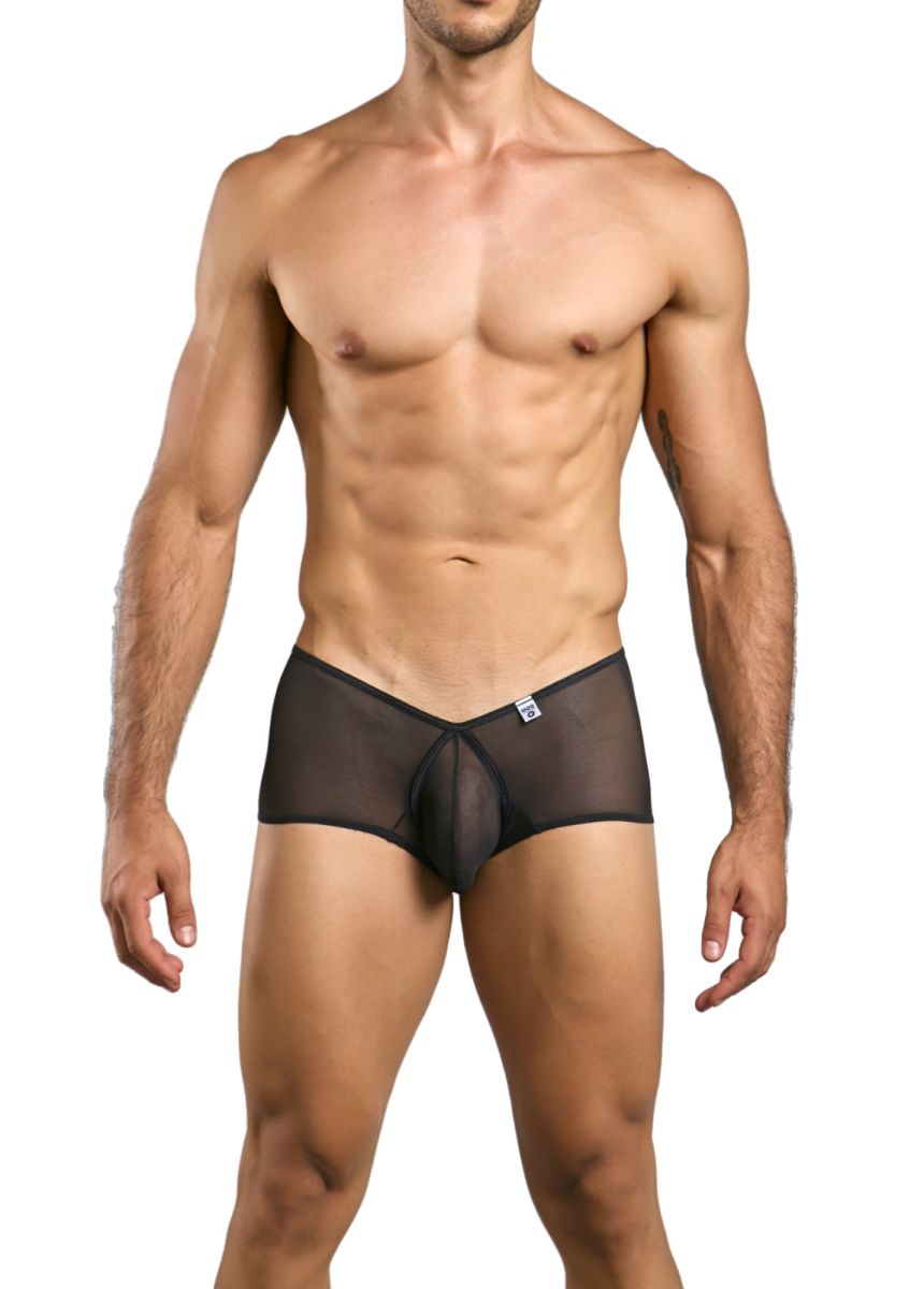 MaleBasics Men's Underwear MBL83 Loop Cheeky Trunks Color Black Mesh