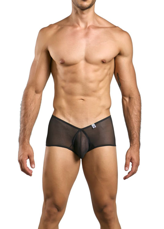 MaleBasics Men's Underwear MBL83 Loop Cheeky Trunks Color Black Mesh