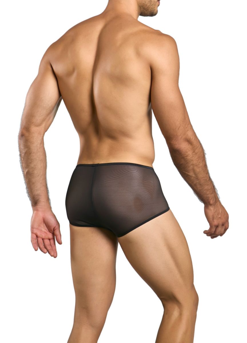 MaleBasics Men's Underwear MBL83 Loop Cheeky Trunks Color Black Mesh