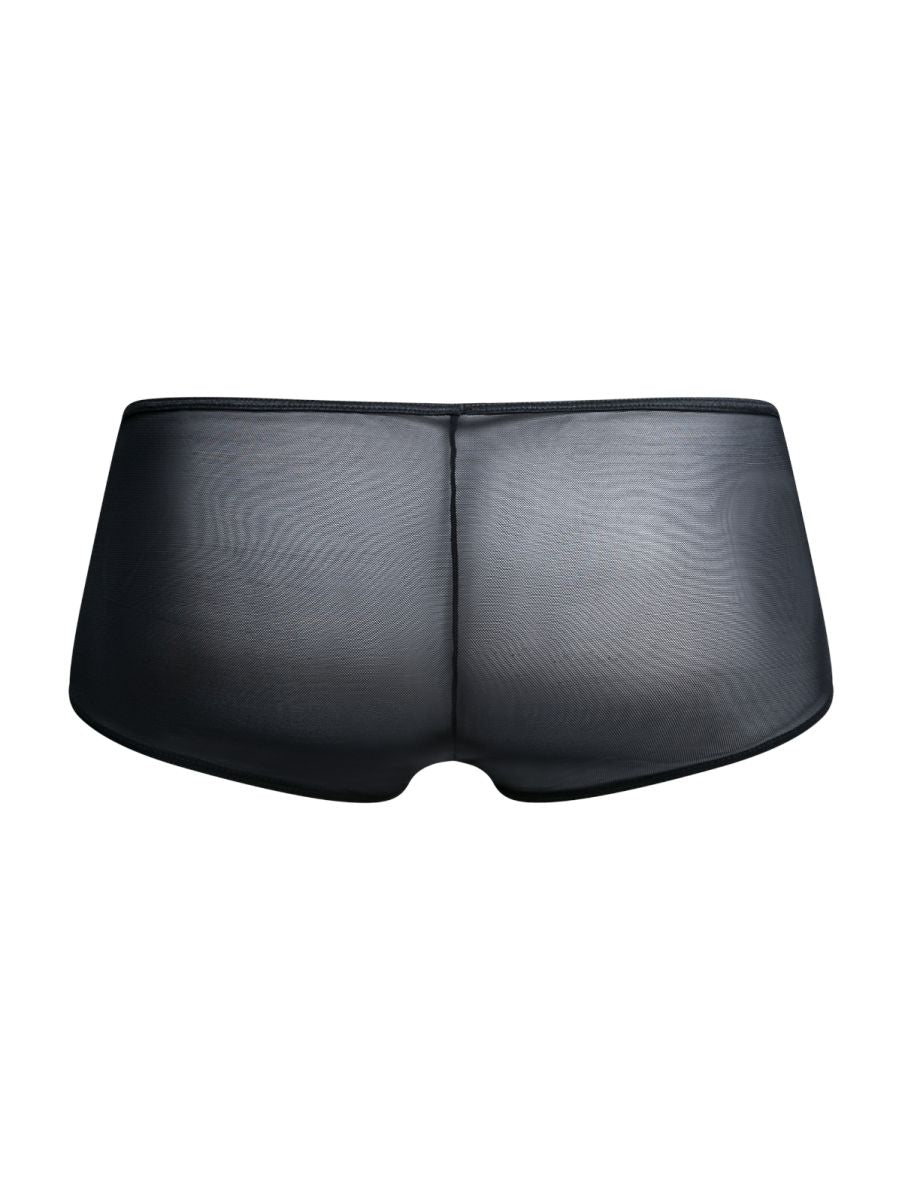 MaleBasics Men's Underwear MBL83 Loop Cheeky Trunks Color Black Mesh