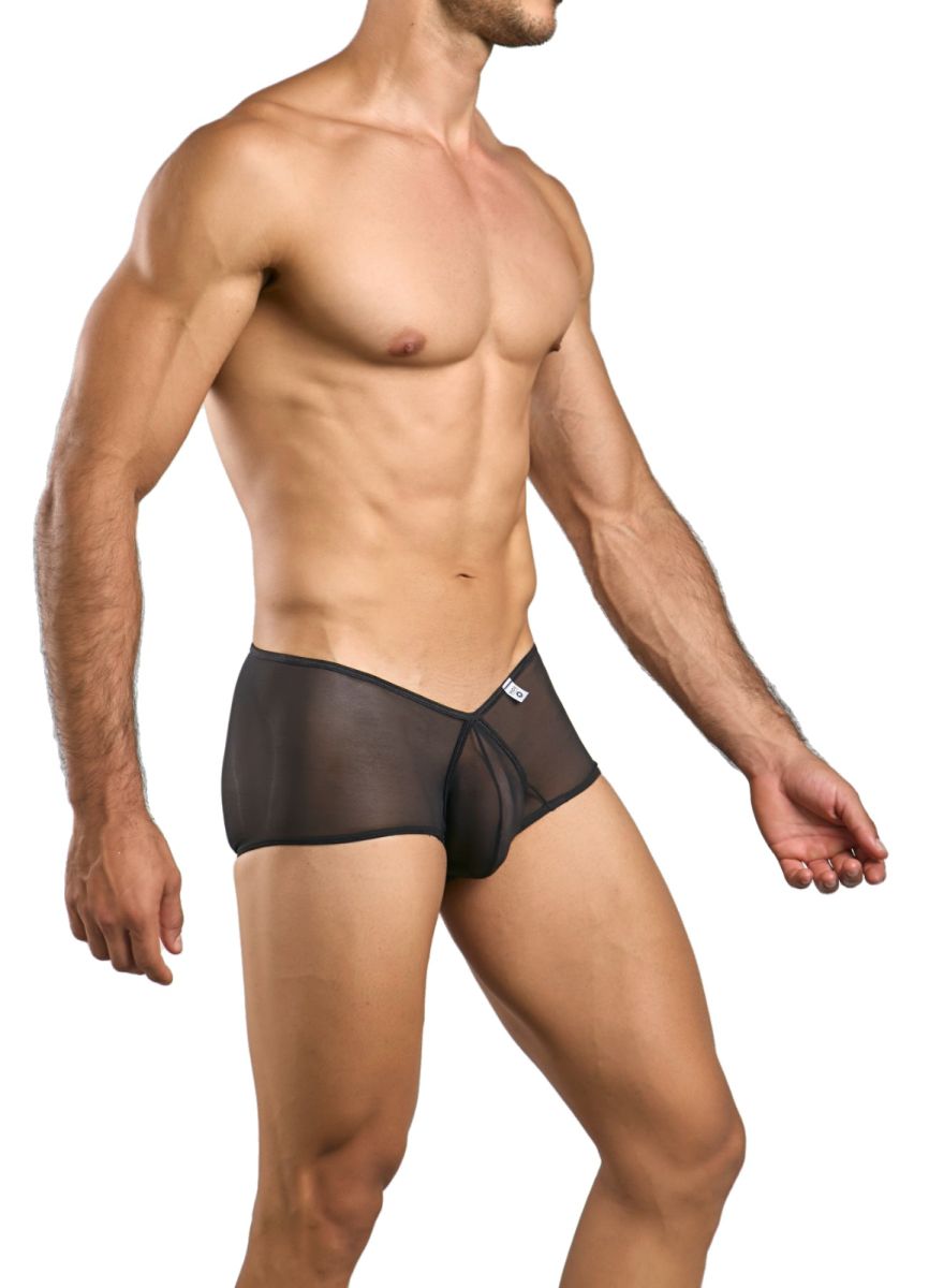 MaleBasics Men's Underwear MBL83 Loop Cheeky Trunks Color Black Mesh
