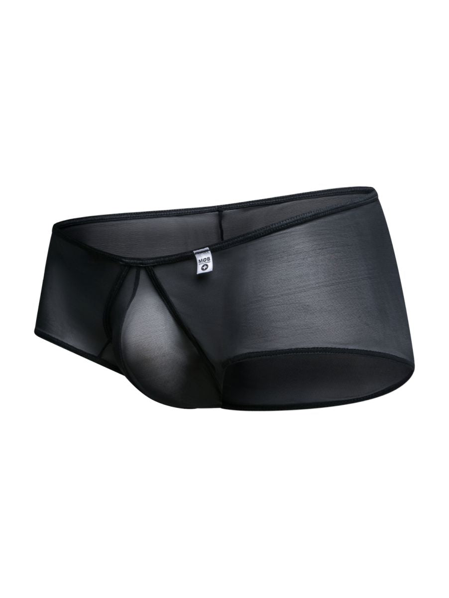 MaleBasics Men's Underwear MBL83 Loop Cheeky Trunks Color Black Mesh