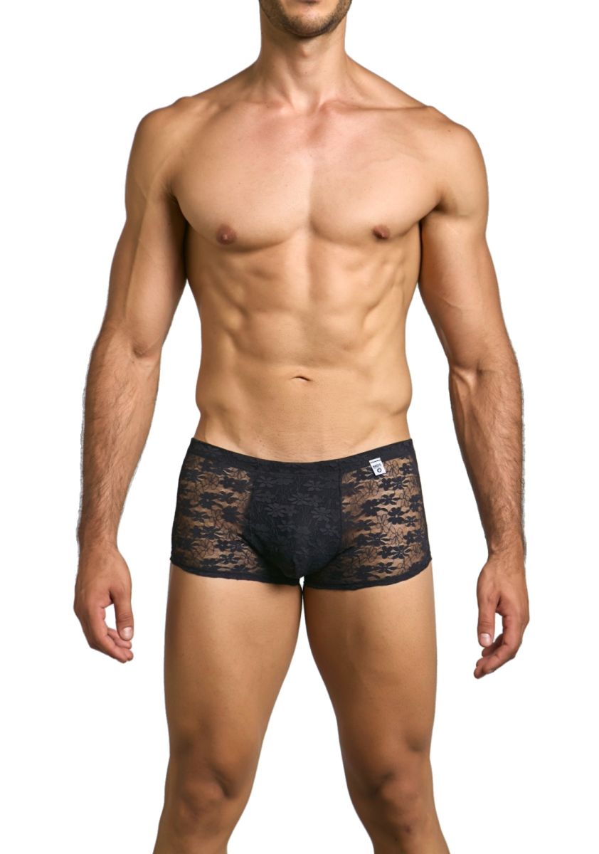 MaleBasics Men's Underwear MBL84 Classic Pouch Trunks Color Black Lace