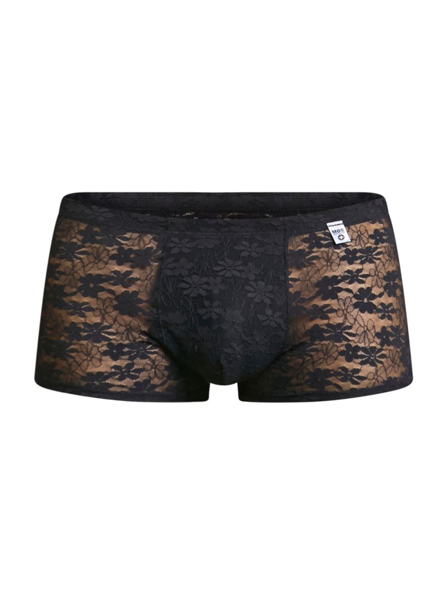 MaleBasics Men's Underwear MBL84 Classic Pouch Trunks Color Black Lace